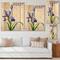 Designart - Retro Blue Iris Flower - Traditional Print on Natural Pine Wood